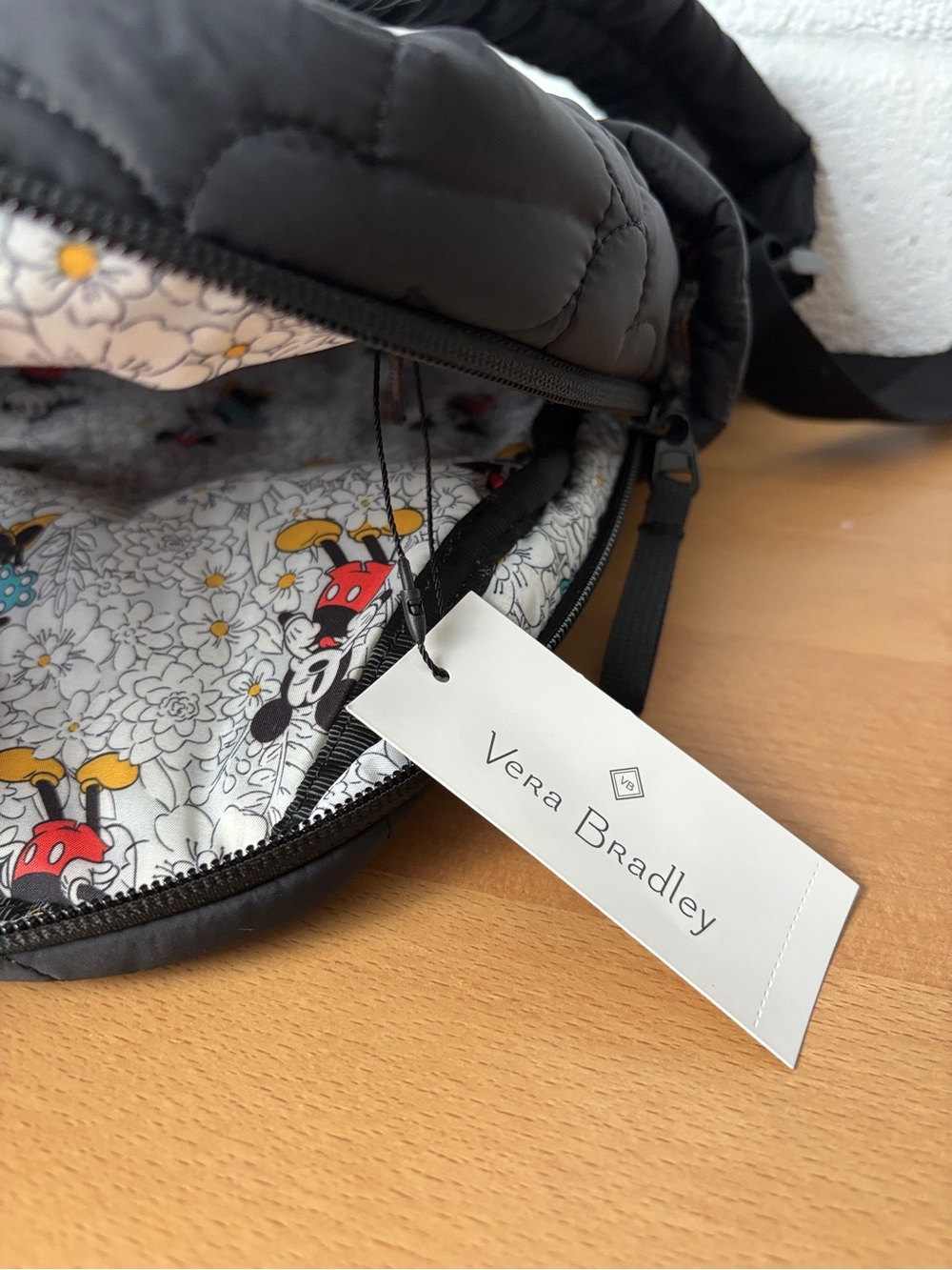 NWT Vera Bradley Disney Quilted Black Small Backpack - Mickey Mouse - Picture 9 of 11